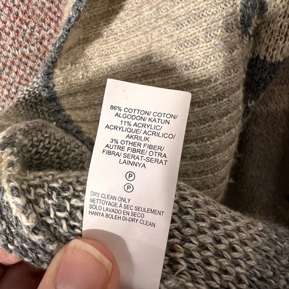 Lucky Brand Womens Aztec Southwest Heavyweight Sweater Neutral Long Staple Small - Picture 9 of 12